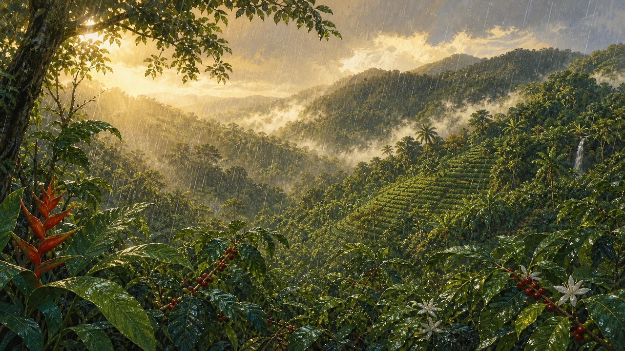 Costa Rica rainy season landscape