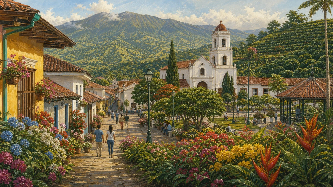 Heredia Costa Rica coffee country and Central Valley landscape